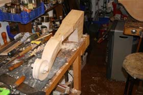 double bass making - neck