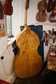 double bass making - first coat of varnish
