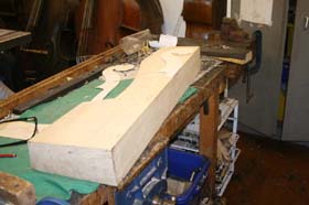 double bass making - making the neck